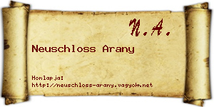 Neuschloss Arany névjegykártya
